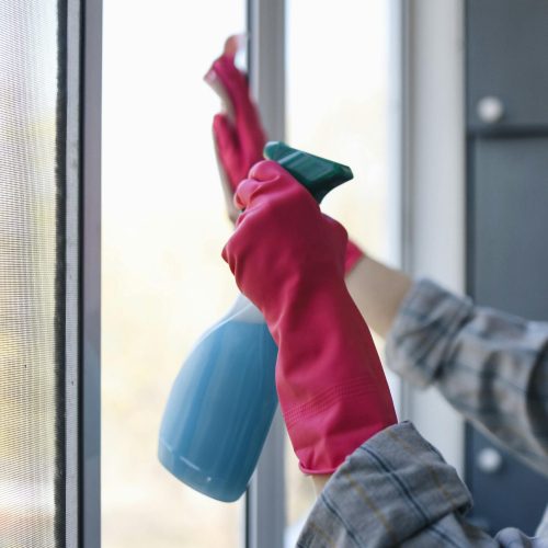 Professional window cleaning service by Cleanorama – streak-free cleaning of interior glass, window frames, tracks, and sills for a crystal-clear finish.